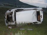 В Хакасии водитель перевернул автомобиль при обгоне